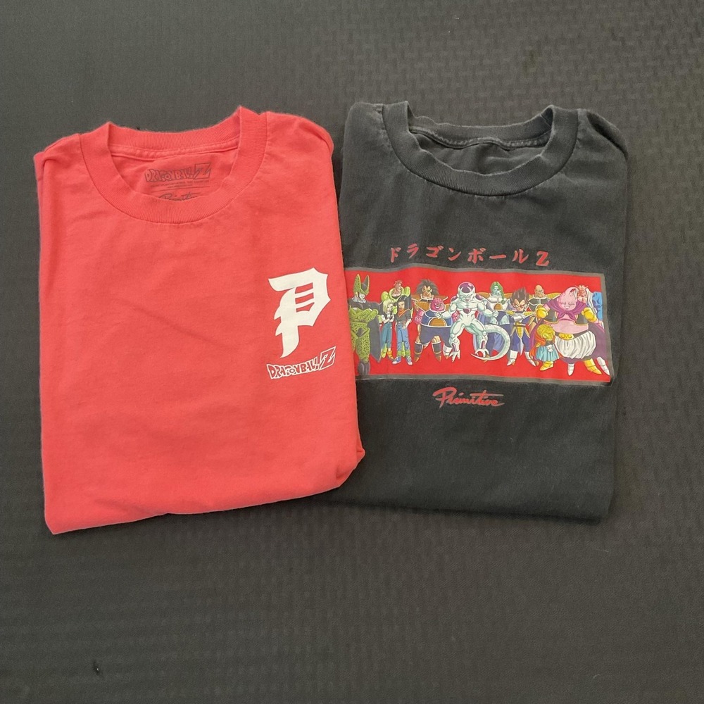 Primitive Shirts Mens Medium Multicolor Dragon Ball Z Graphic Anime Lot Of 2